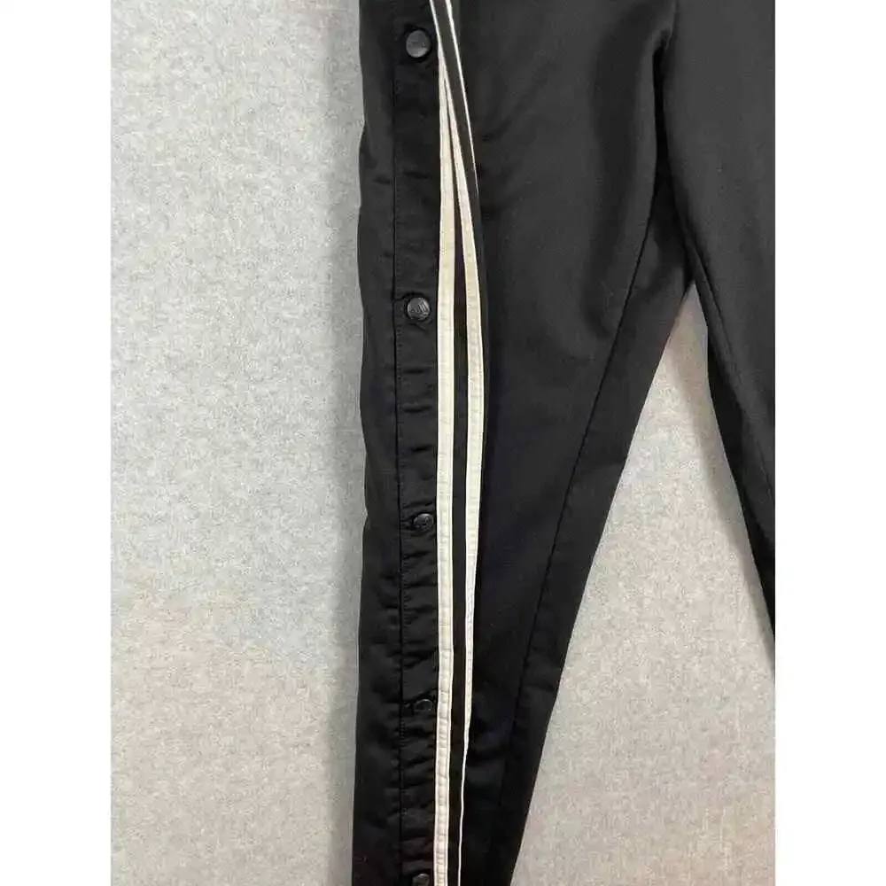 VTG Adidas Track‎ Pants Mens L Y2K 00s Side Snap 3 Stripe Black